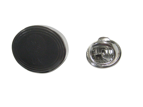 Silver Toned Oval Etched Uniswap Coin Cryptocurrency Blockchain Lapel Pin
