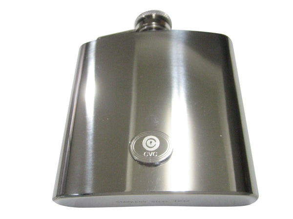 Silver Toned Oval Pendant Etched Civic Coin CVC Cryptocurrency Blockchain 6oz Flask