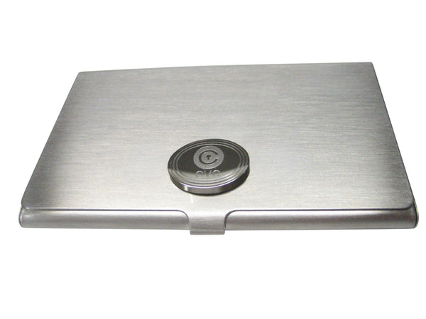 Silver Toned Oval Pendant Etched Civic Coin CVC Cryptocurrency Blockchain Business Card Holder