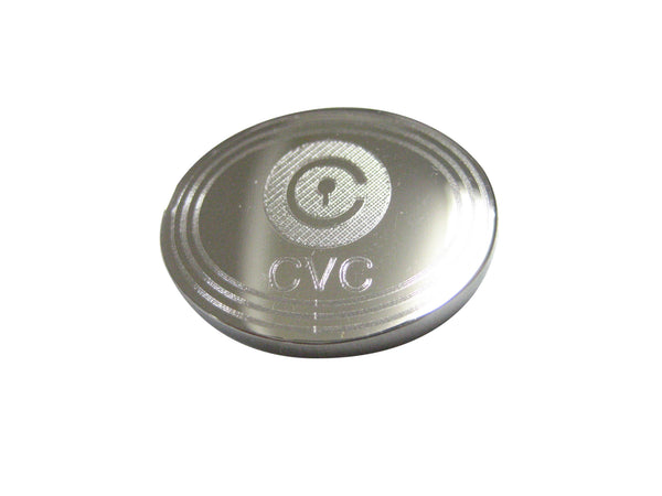 Silver Toned Oval Pendant Etched Civic Coin CVC Cryptocurrency Blockchain Magnet