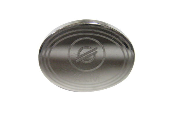 Silver Toned Oval Pendant Etched Stellar Lumens Coin XLM Cryptocurrency Blockchain Adjustable Size Fashion Ring