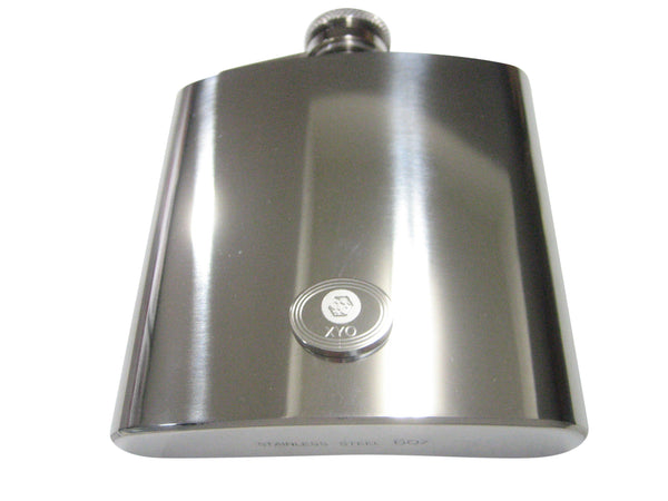 Silver Toned Oval Pendant Etched XYO Coin Cryptocurrency Blockchain 6oz Flask