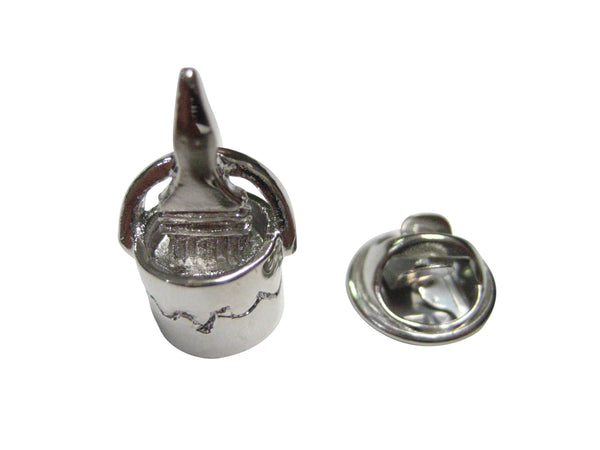Silver Toned Paint in Paint Bucket Painter Lapel Pin