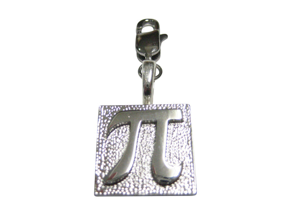Silver Toned Pi Symbol Pendant Zipper Pull Charm