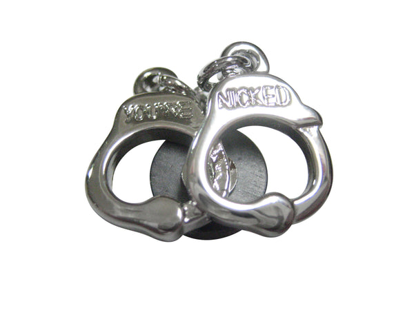 Silver Toned Police Handcuffs Magnet