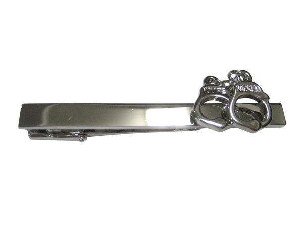 Silver Toned Police Handcuffs Tie Clip