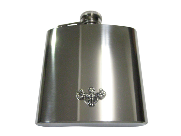 Silver Toned Powerlifting Body Builder 6oz Flask