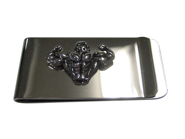 Silver Toned Powerlifting Body Builder Money Clip