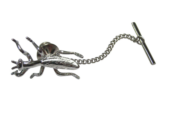 Silver Toned Praying Mantis Bug Insect Tie Tack