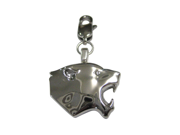 Silver Toned Puma Wild Cat Pendant Zipper Pull Charm