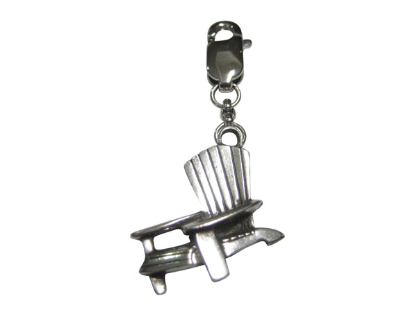 Silver Toned Relaxing Porch Chair Pendant Zipper Pull Charm