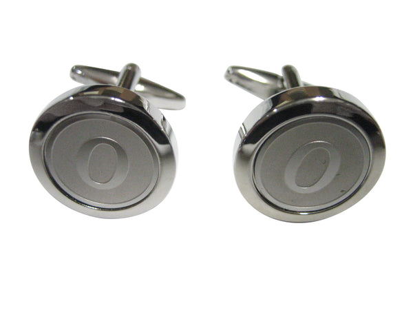 Silver Toned Round Letter O Monogram Cufflinks