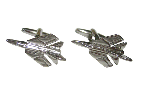 Silver Toned Royal Air Force Tornado Jet Airplane Cufflinks