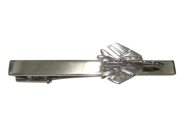 Silver Toned Royal Air Force Tornado Jet Airplane Tie Clip
