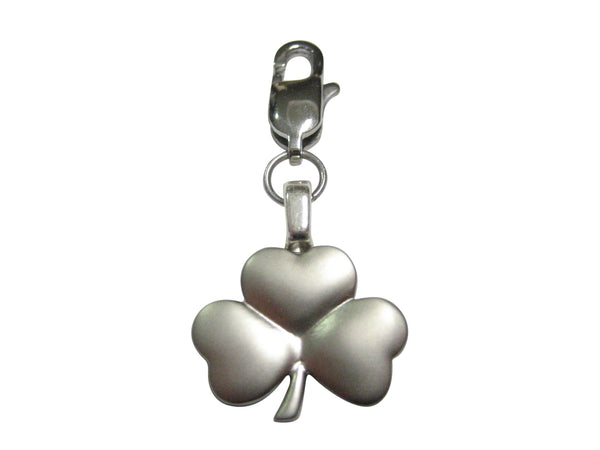 Silver Toned Shamrock Clover Pendant Zipper Pull Charm