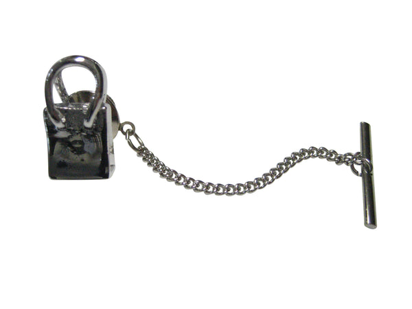 Silver Toned Shopping Hand Bag Tie Tack