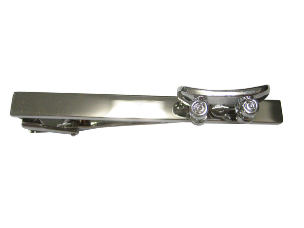Silver Toned Skateboard Tie Clip