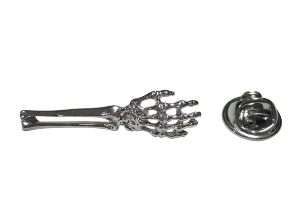 Silver Toned Skeleton Arm Lapel Pin