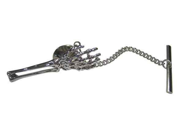 Silver Toned Skeleton Arm Tie Tack