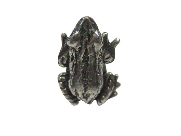 Silver Toned Small Detailed Frog Toad Adjustable Size Fashion Ring