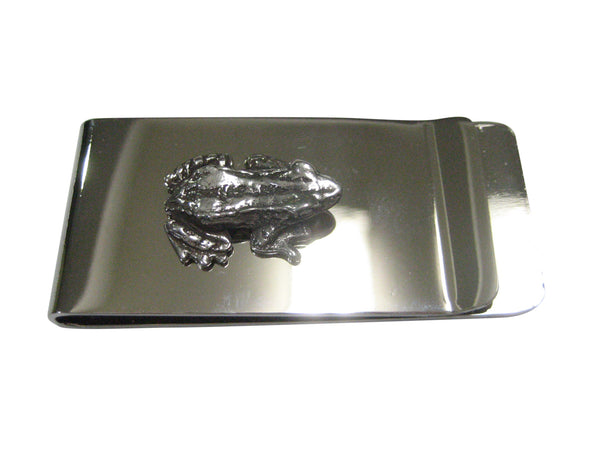 Silver Toned Small Detailed Frog Toad Money Clip
