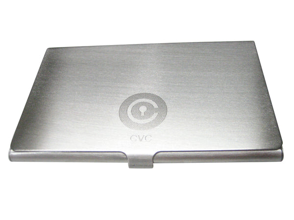 Silver Toned Small Etched Sleek Civic Coin CVC Cryptocurrency Blockchain Business Card Holder