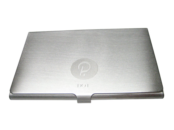 Silver Toned Small Etched Sleek Polkadot Coin Cryptocurrency Blockchain Business Card Holder