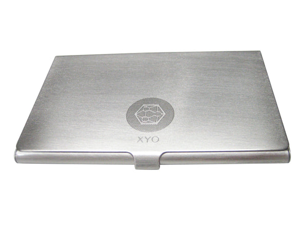 Silver Toned Small Etched Sleek XYO Coin Cryptocurrency Blockchain Business Card Holder