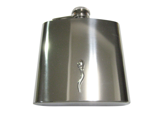 Silver Toned Sperm Cell 6oz Flask