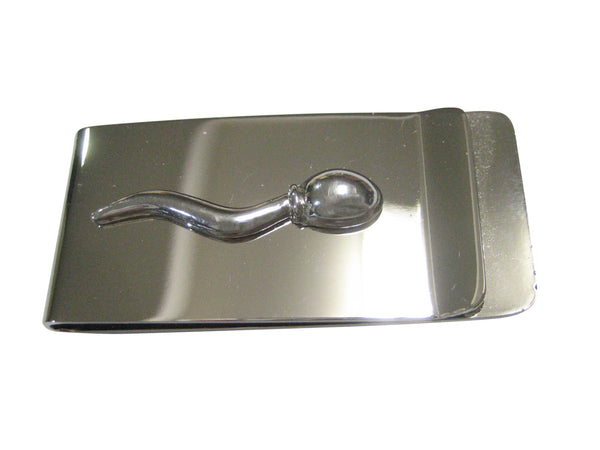 Silver Toned Sperm Cell Money Clip