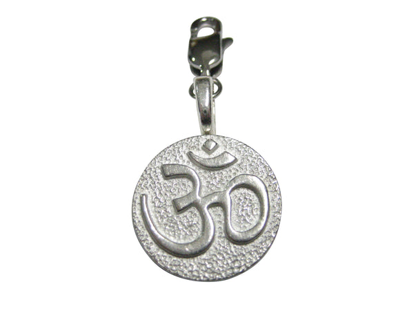 Silver Toned Spiritual Ohm Mystic Symbol Pendant Zipper Pull Charm