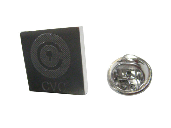 Silver Toned Square Etched Civic Coin CVC Cryptocurrency Blockchain Lapel Pin