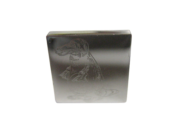 Silver Toned Square Etched Duck Billed Platypus Adjustable Size Fashion Ring