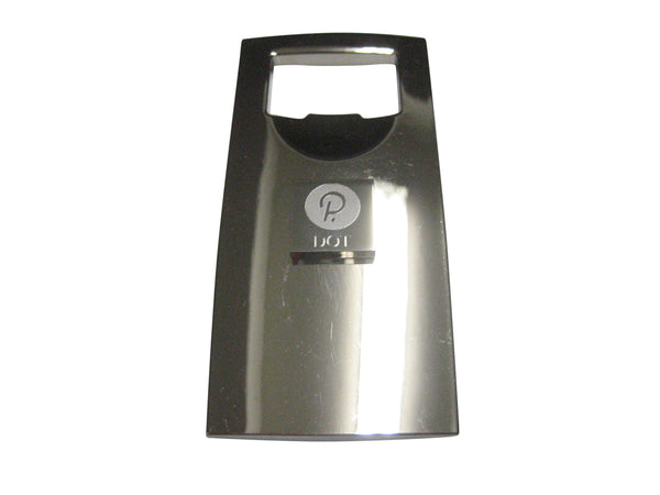Silver Toned Square Etched Polkadot Coin Cryptocurrency Blockchain Bottle Opener