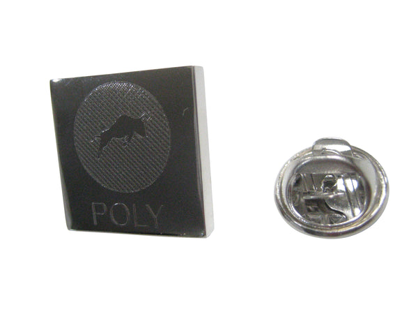 Silver Toned Square Etched Polymath Coin POLY Cryptocurrency Blockchain Lapel Pin
