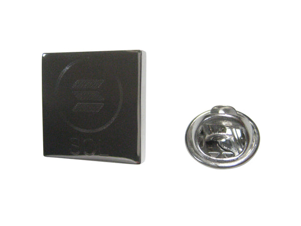 Silver Toned Square Etched Solana Coin Cryptocurrency Blockchain Lapel Pin