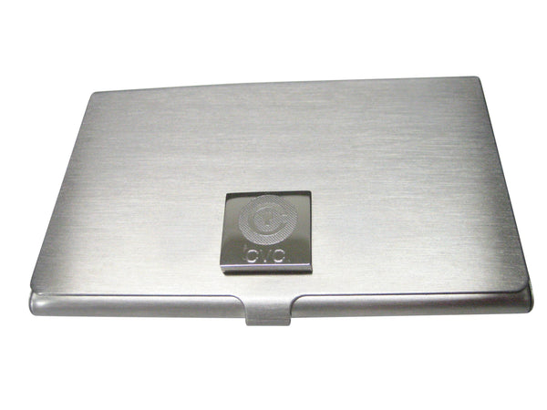 Silver Toned Square Pendant Etched Civic Coin CVC Cryptocurrency Blockchain Business Card Holder