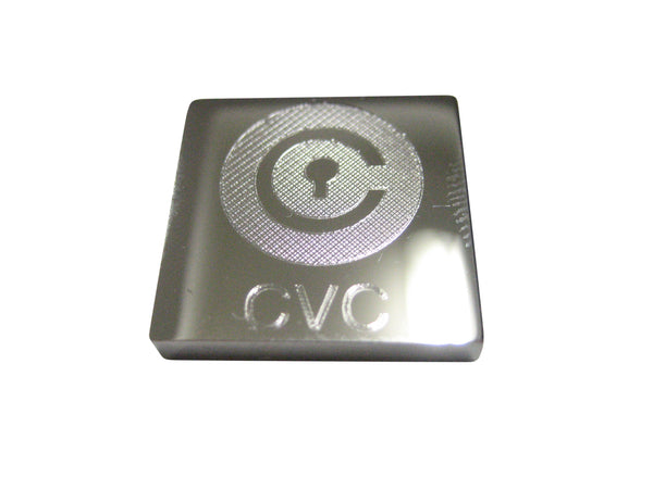 Silver Toned Square Pendant Etched Civic Coin CVC Cryptocurrency Blockchain Magnet