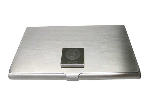 Silver Toned Square Pendant Etched XYO Coin Cryptocurrency Blockchain Business Card Holder