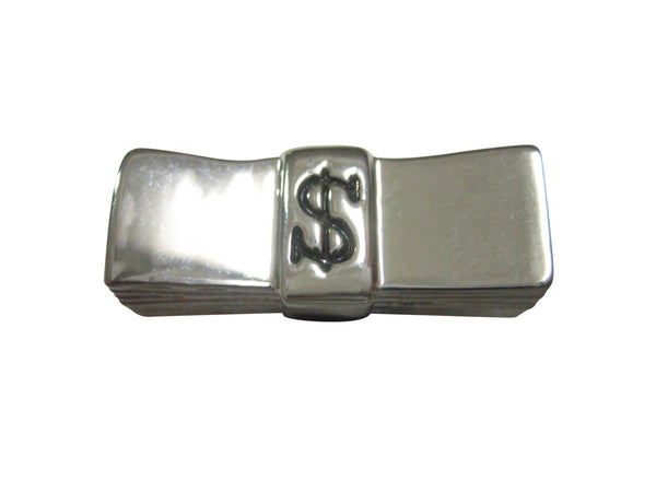 Silver Toned Stack of Dollar Bills Magnet