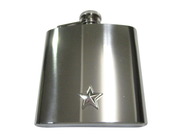 Silver Toned Star 6oz Flask