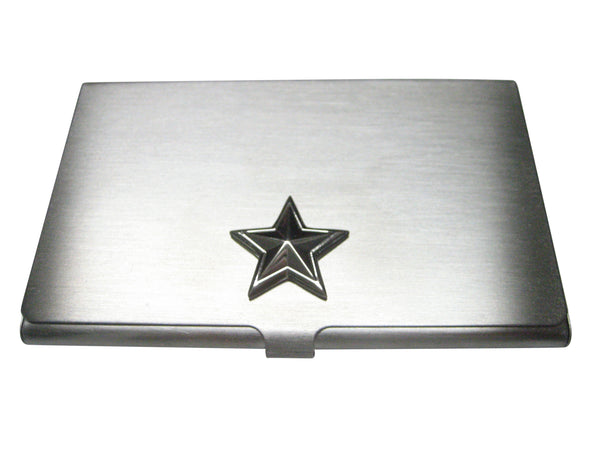 Silver Toned Star Business Card Holder