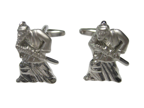 Silver Samurai Warrior Cufflinks
