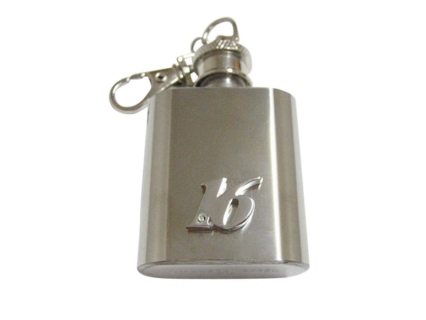 Silver Toned 16 Years 1 Oz. Stainless Steel Key Chain Flask