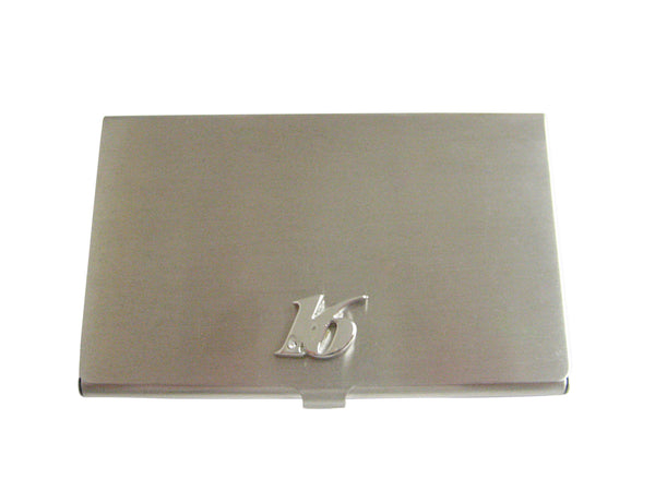 Silver Toned 16 Years Business Card Holder