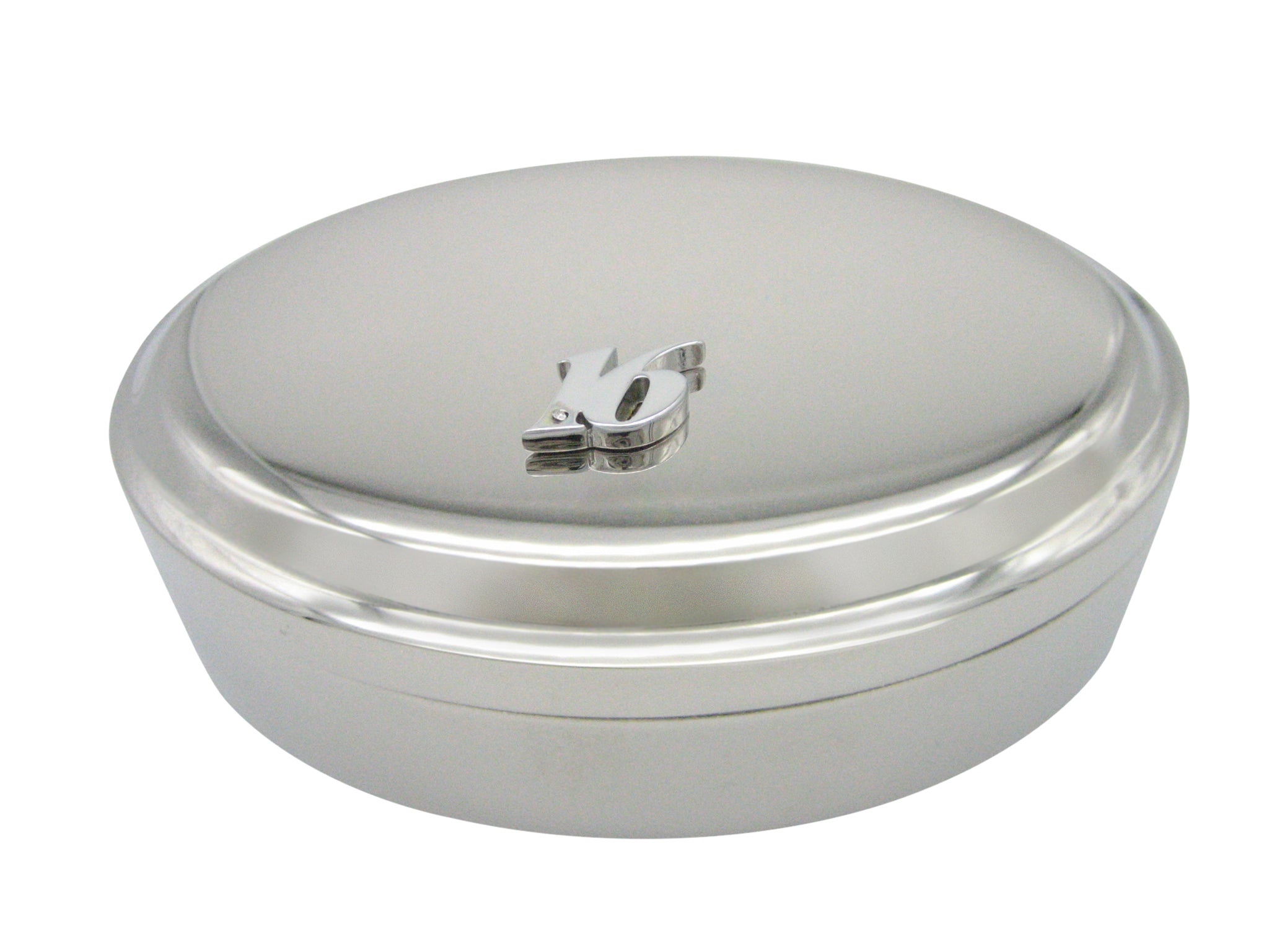 Silver Toned 16 Years Pendant Oval Trinket Jewelry Box