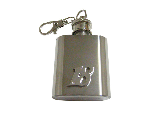Silver Toned 18 Years 1 Oz. Stainless Steel Key Chain Flask