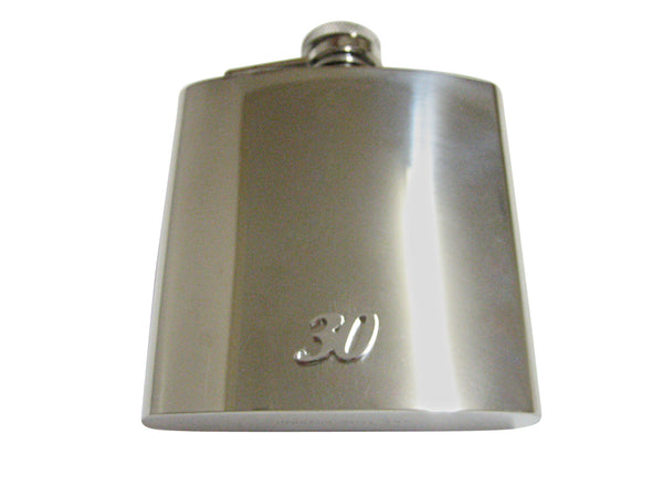 Silver Toned 30 Years 6 Oz. Stainless Steel Flask