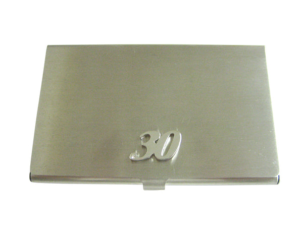 Silver Toned 30 Years Business Card Holder