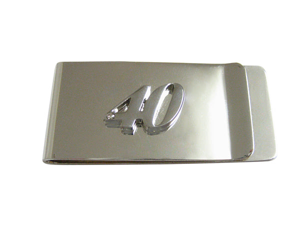 Silver Toned 40 Years Money Clip